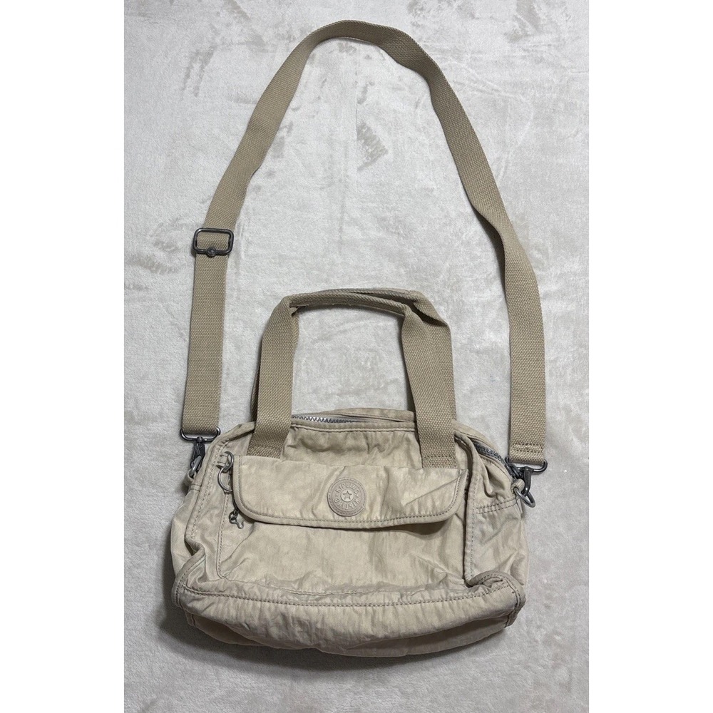 Kipling Crossbody Mini Tote Bag Purse Ivory Top Handle Vintage Style